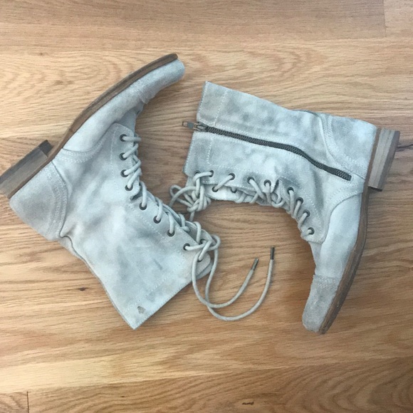 RARE FIND cream All Saints combat boots - Picture 2 of 10